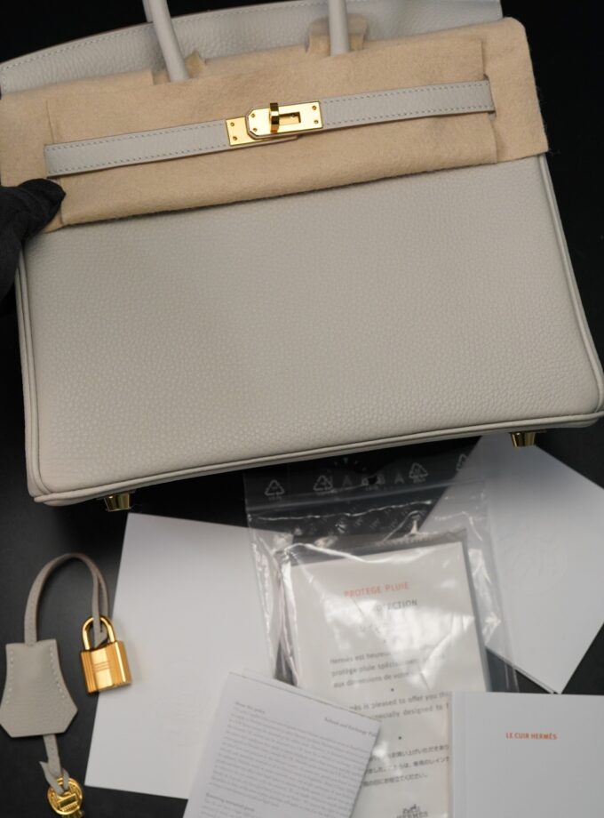 Hermès Birkin 25 Gris Perle Togo Gold Hardware