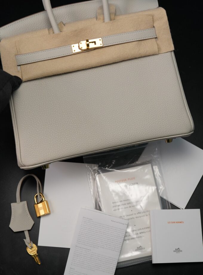 Hermès Birkin 25 Gris Perle Togo Gold Hardware