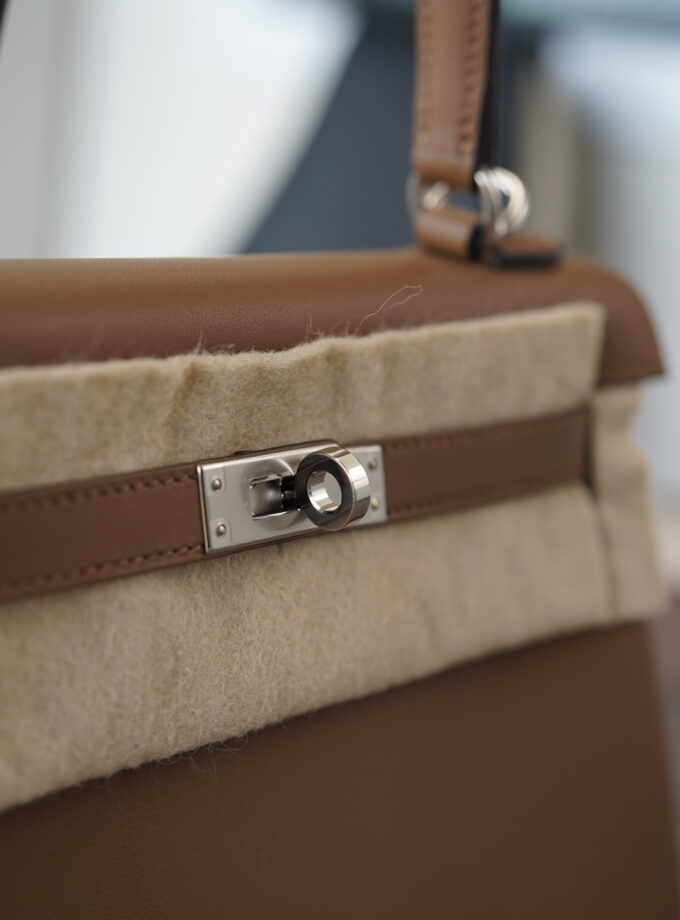Hermes Kelly 25 Alezan / Beige Marfa Swift