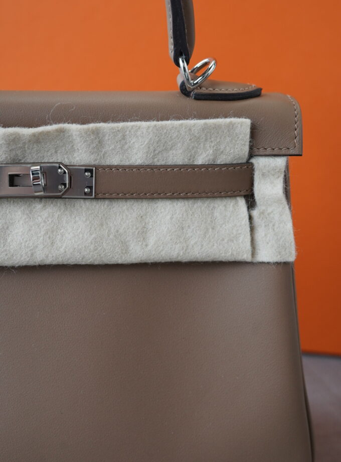 Hermes Kelly 25 Alezan / Beige Marfa Swift